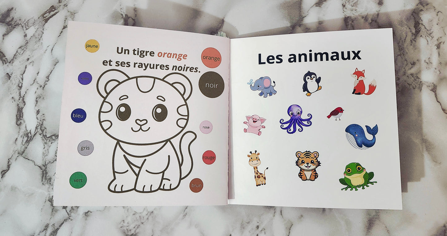 Livre de coloriage éducatif – Les animaux et les couleurs (édition premium) version imprimée.
stickers inclus | Enfants 2–6 ans | pdf disponible