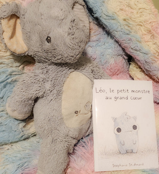 Léo, le petit monstre au grand cœur – Livre jeunesse doux + planche de stickers